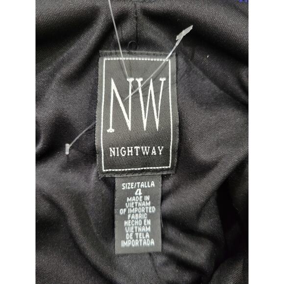 Nightway Ruched Sleeveless Maxi Dress Womens Size 4 Sparkle Blue Elegant Evening - Picture 13 of 15